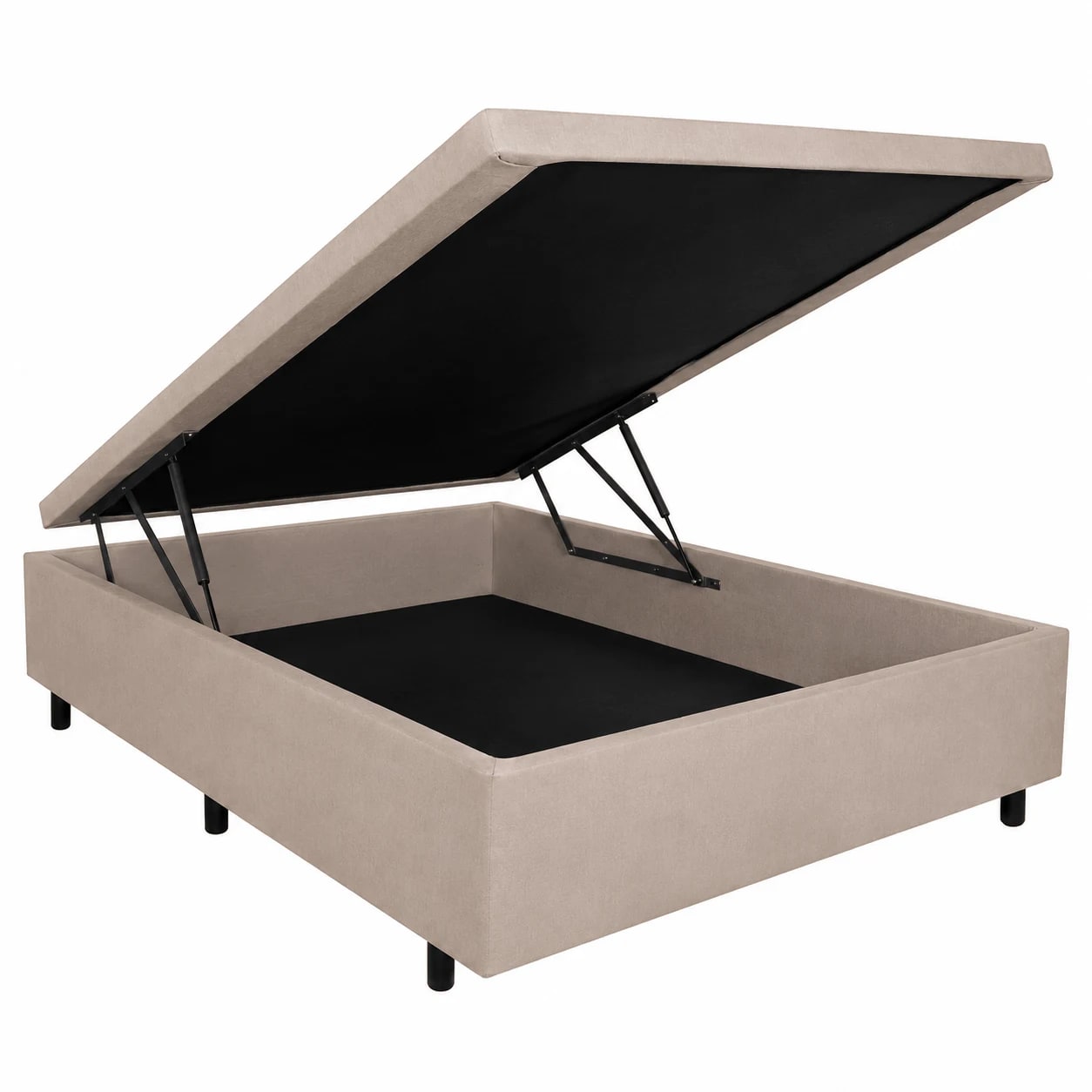 Base Box Baú Probel Standard Casal 138x188x34 cm Bege