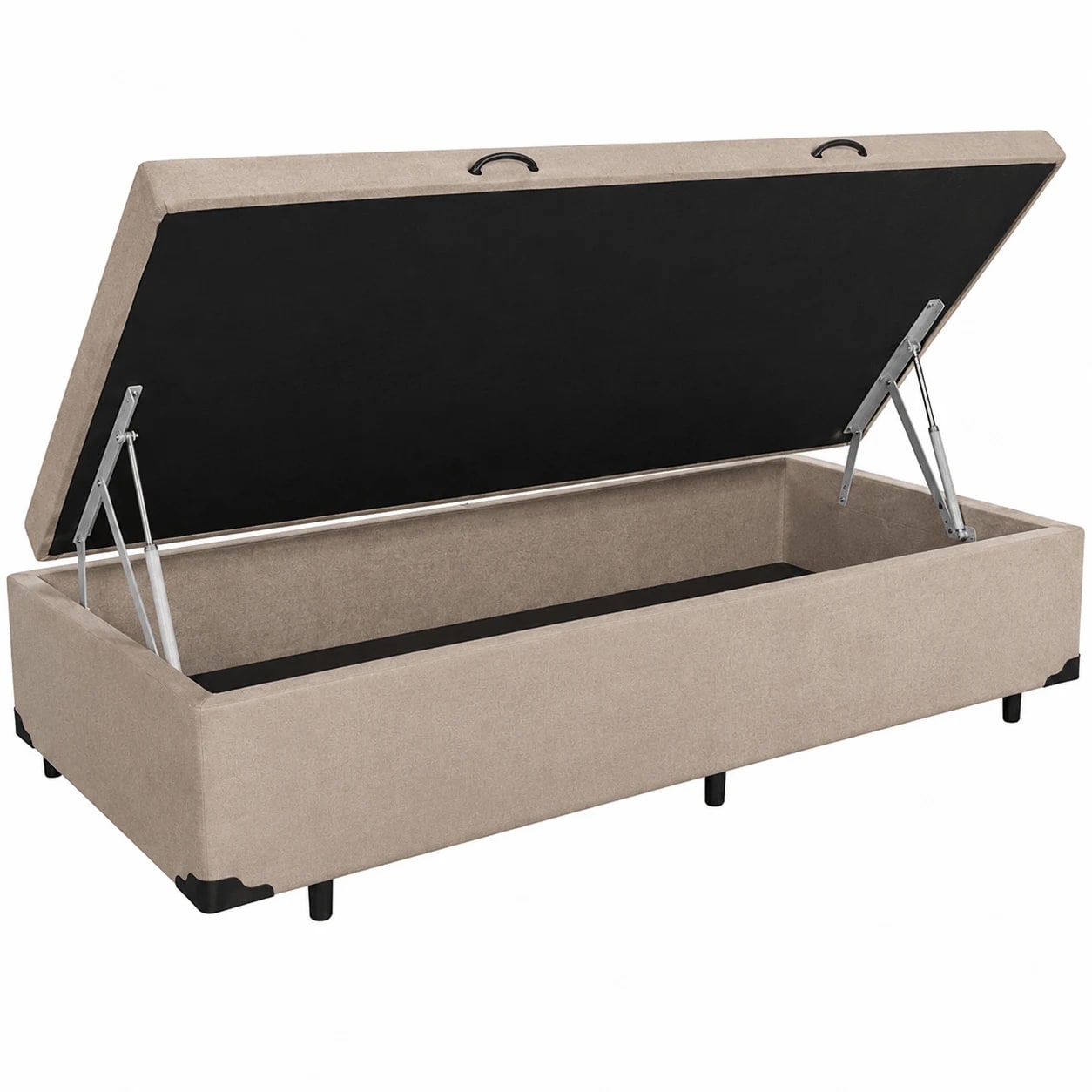 Base Box Baú Probel Standard Solteiro 79x198x34 cm Bege