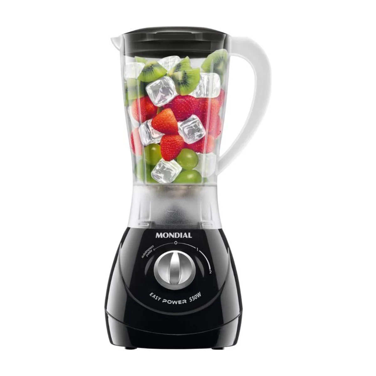 Liquidificador Mondial Easy Power L-550-B 550W 1,9 Litros Preto 220V, foto de catálogo em fundo branco