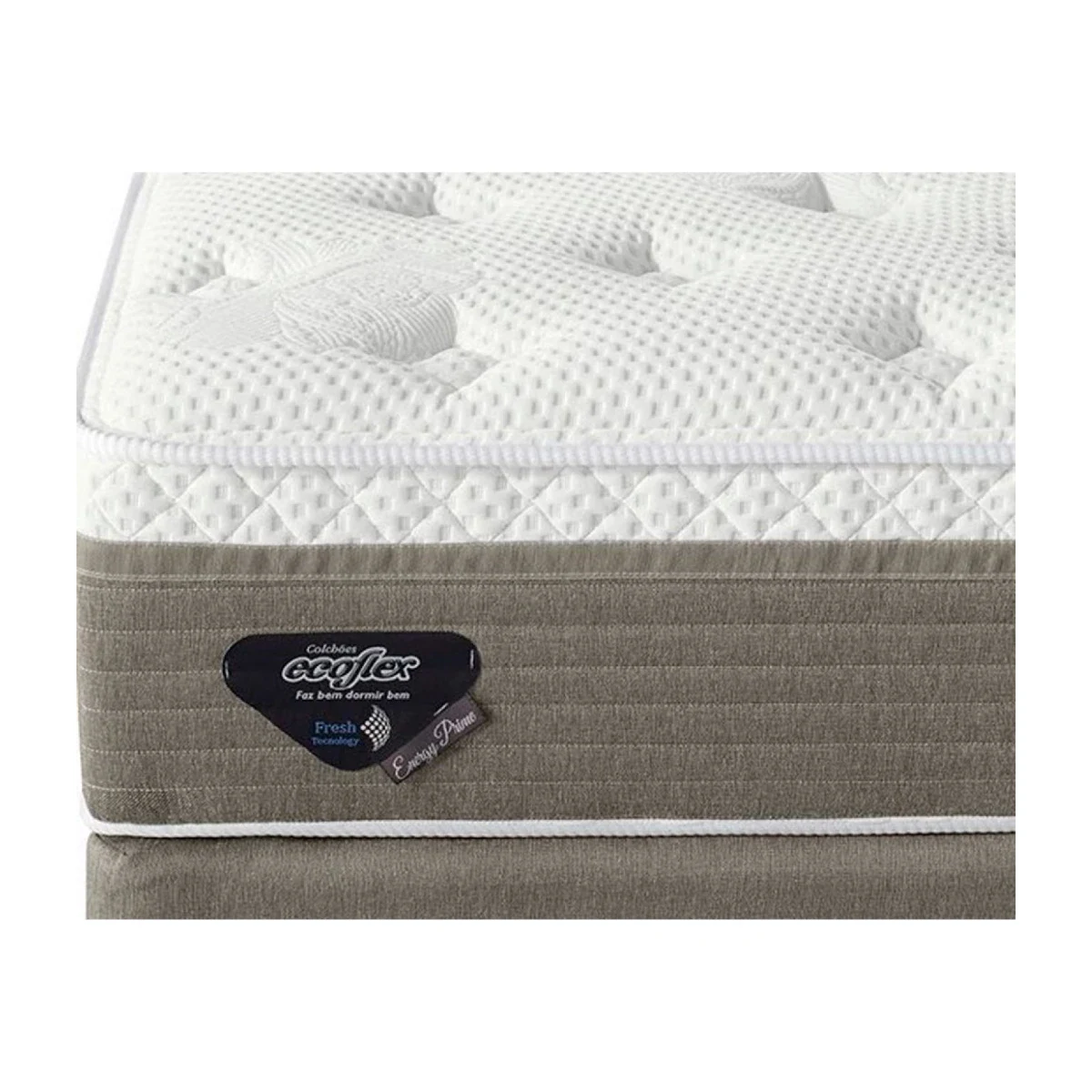 Colchão Ecoflex Energy Prime Molas Verticoil Solteirão 96x203x28 cm, foto de catálogo em fundo branco