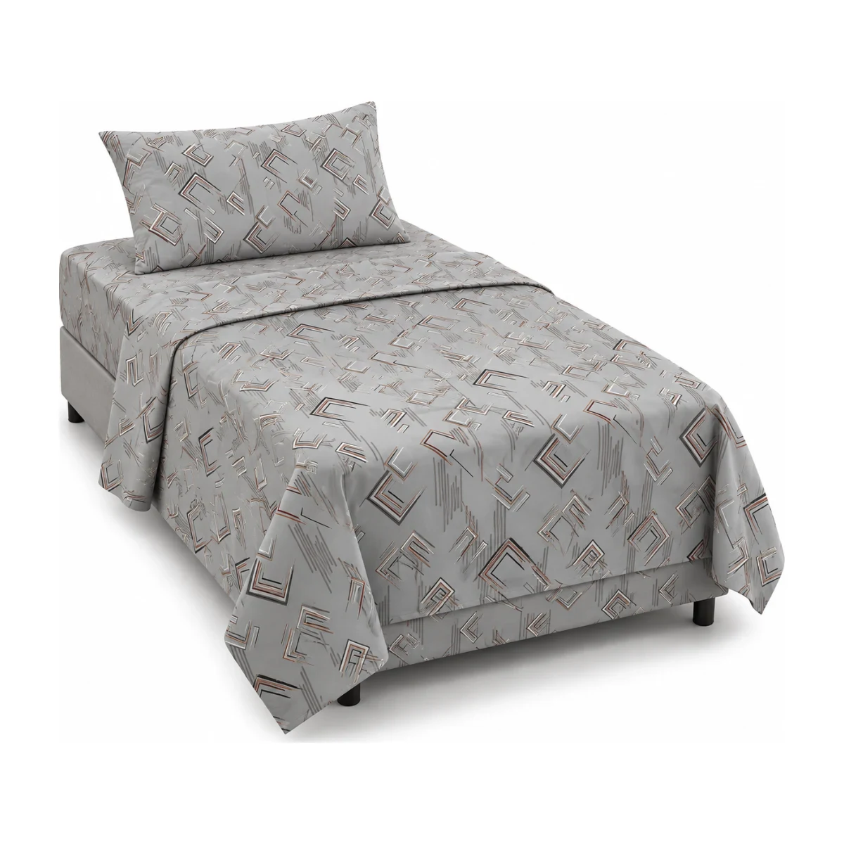 Jogo de cama solteiro Corttex Microtec 200 fios estampado