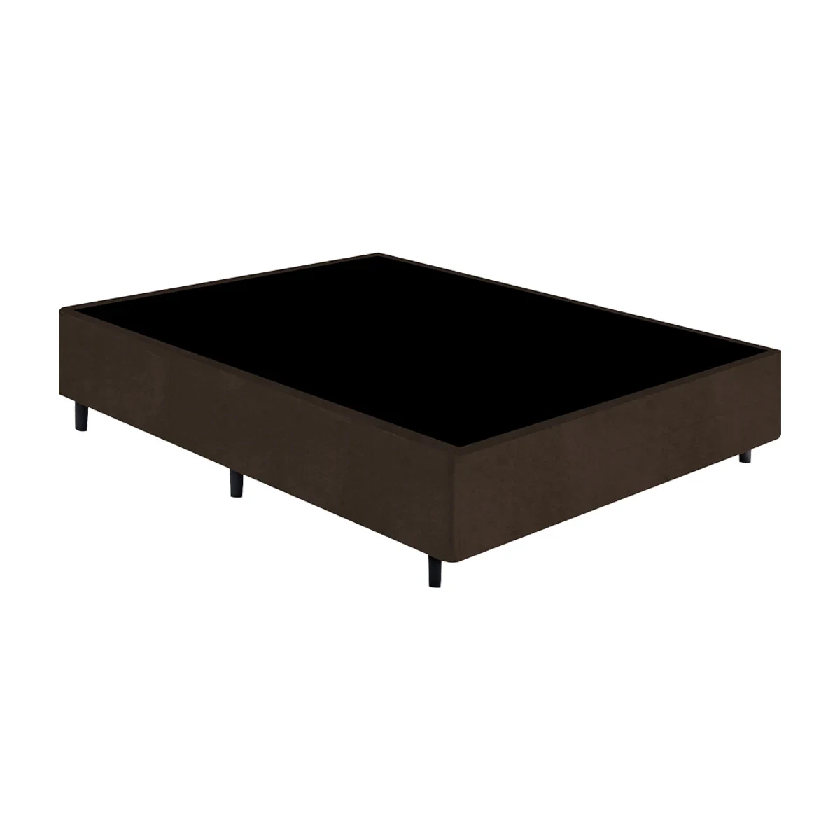 Base Box Gazin Sommier Casal 138x188x27 cm Suede Liso Marrom, foto de catálogo em fundo branco