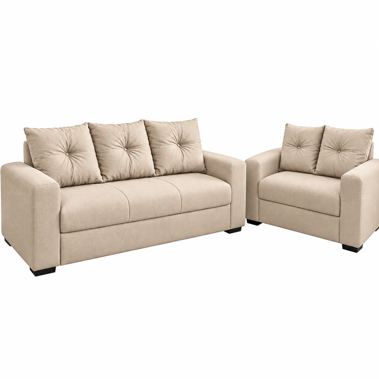 Conjunto de Sofá 2 e 3 Lugares Mari Velutti Bege