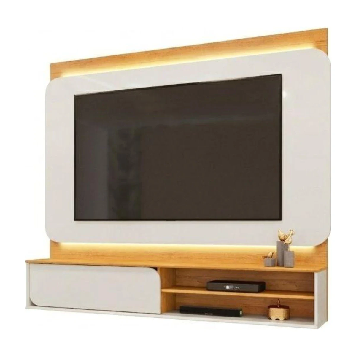Painel Home DJ Móveis Avany com LED 1,80 m para TV até 70 Cedro e Bali, foto de catálogo em fundo branco