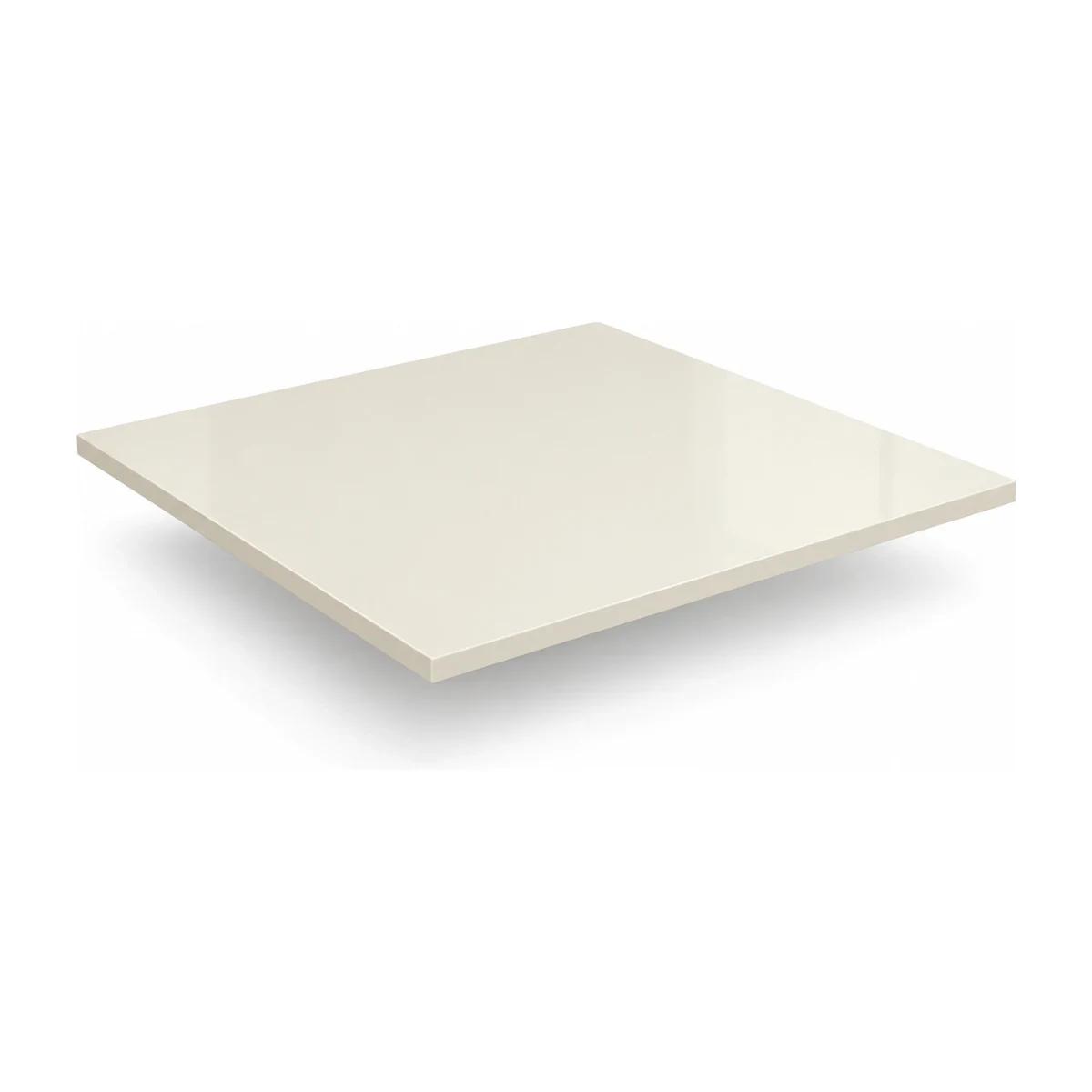 Tampo quadrado Kappesberg 105 x 105 cm com vidro off white, fundo branco