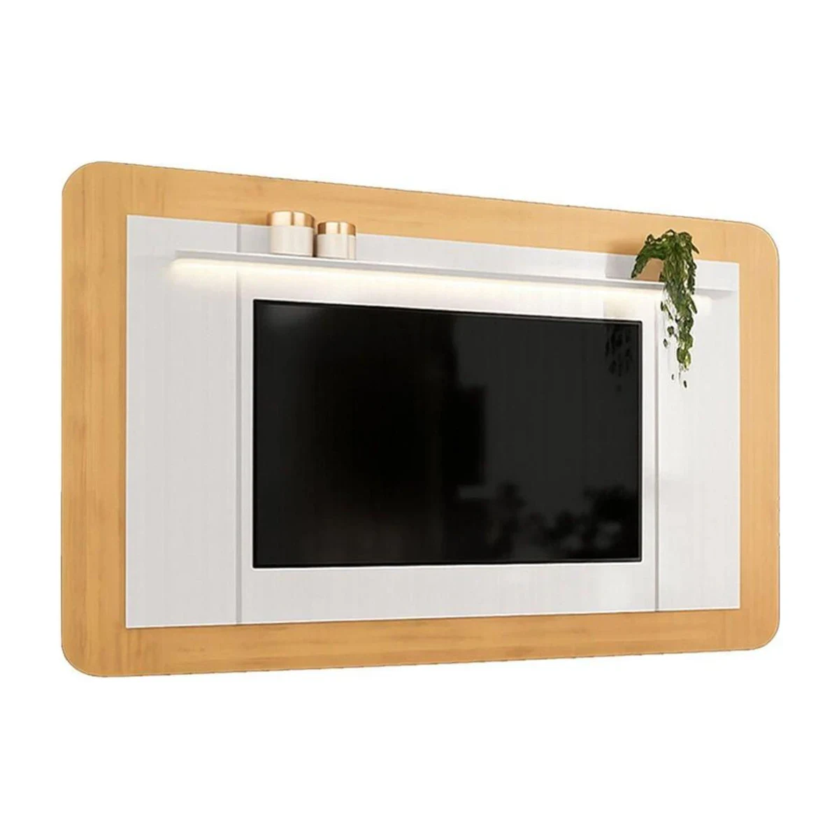 Painel Home DJ Móveis Ector 2,20 m para TV até 70 Cedro e Bali, foto de catálogo em fundo branco