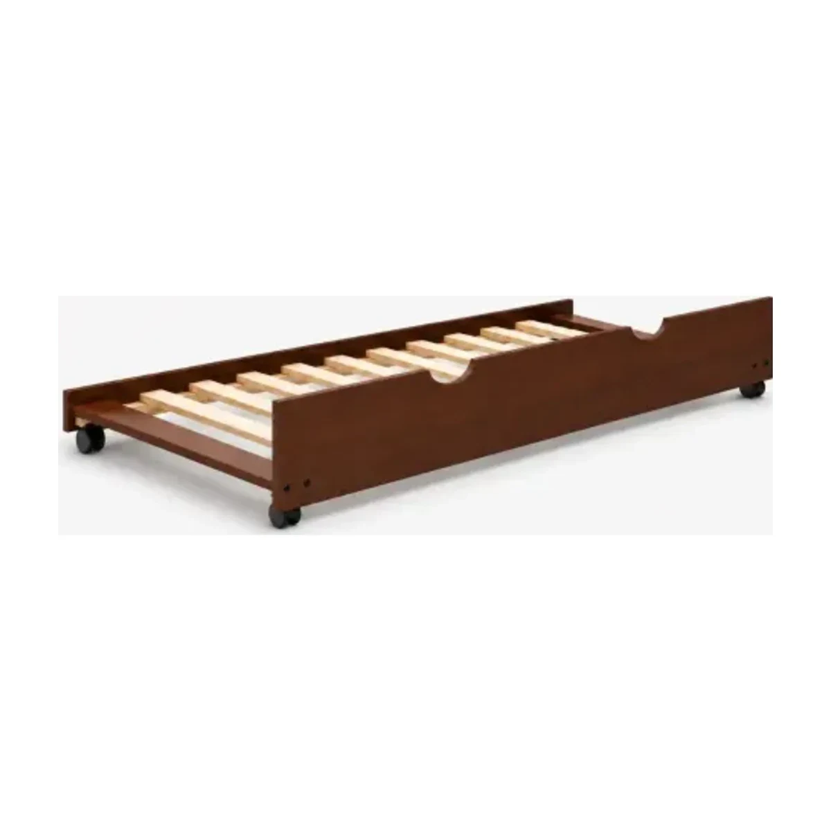 Cama Auxiliar Kasper 205 Solteirão Pinus Nogal 90 x 189 cm, foto de catálogo em fundo branco