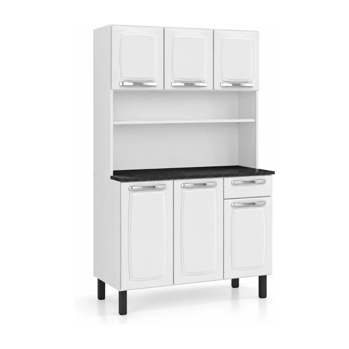Armário de cozinha de aço Itatiaia New Rose I3G1-105 branco com tampo preto, foto de catálogo em fundo branco