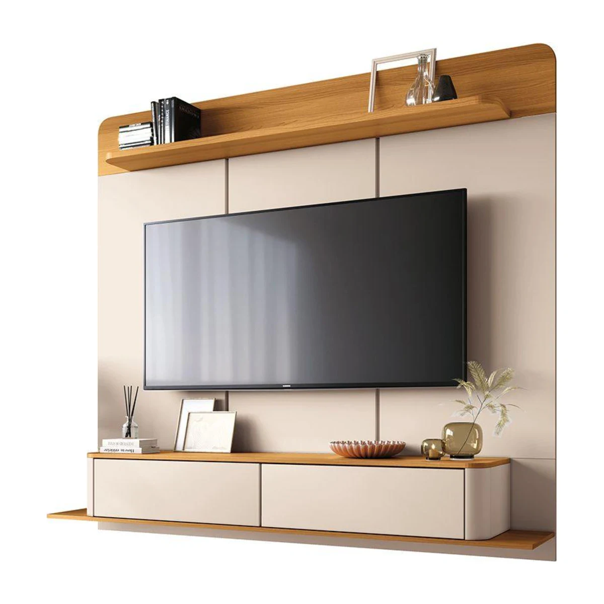 Home Suspenso HB Móveis Galax 1,80 m Off White e Cinamomo, foto de catálogo em fundo branco