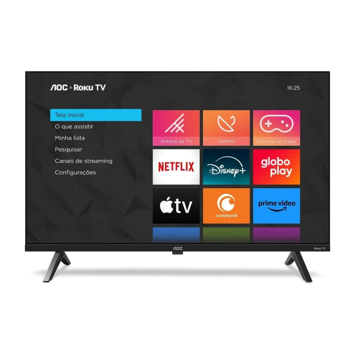 Smart TV AOC 40 Polegadas Full HD Roku TV 40S5045 Preta Bivolt, foto de catálogo em fundo branco