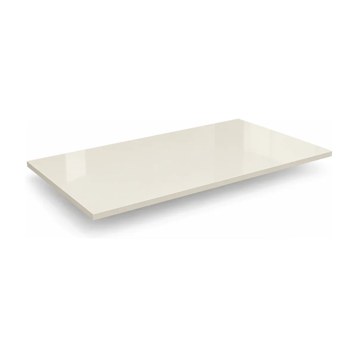 Tampo retangular Kappesberg 160 x 90 cm com vidro off white, fundo branco