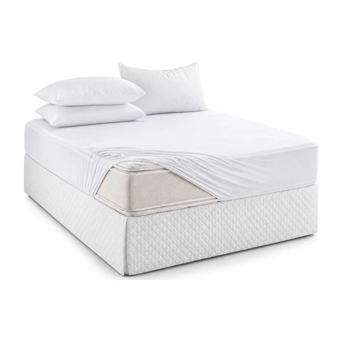 Protetor de colchão Altenburg Malha Slim impermeável branco com elástico