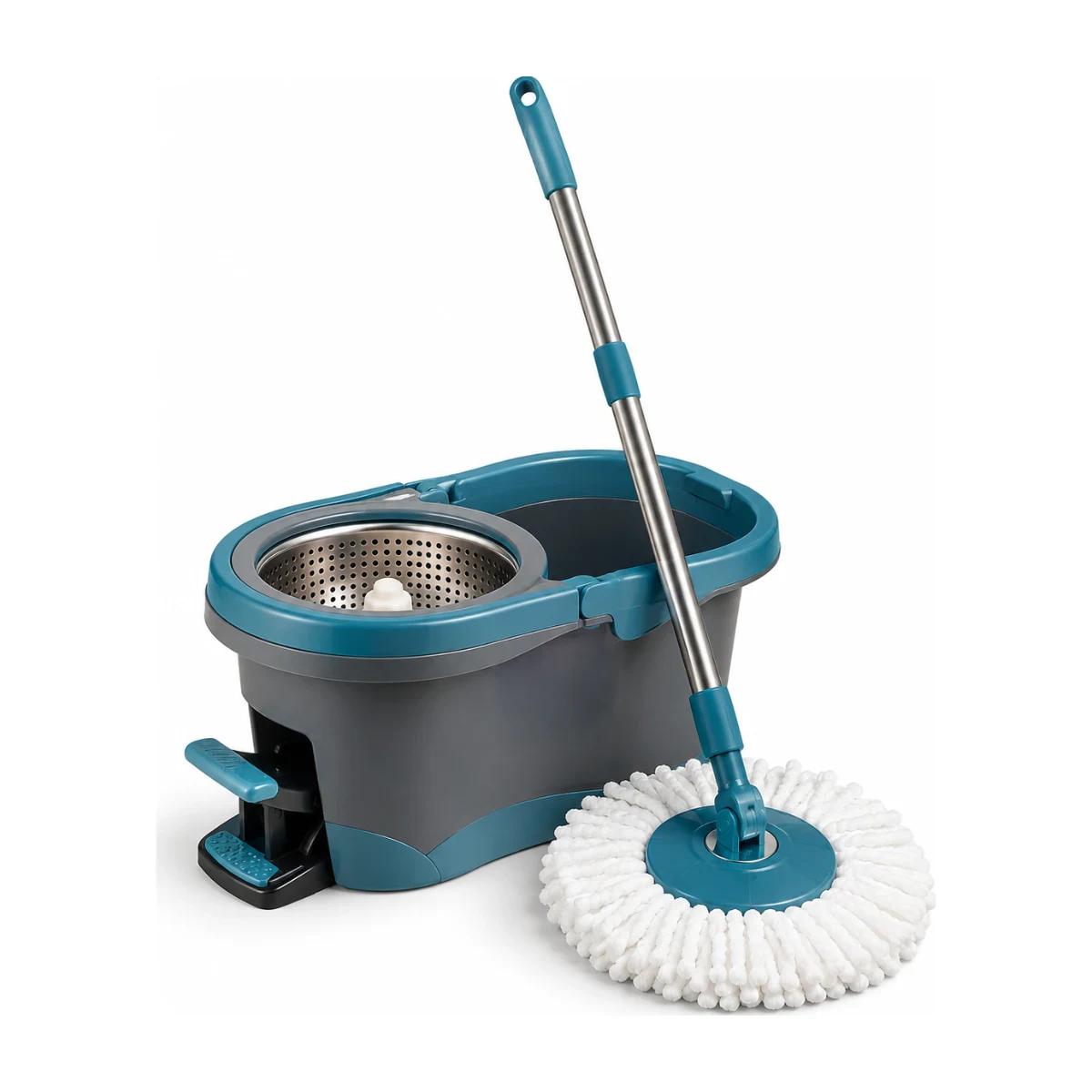 Kit mop giratório Mikasa com balde e cesto centrífugo