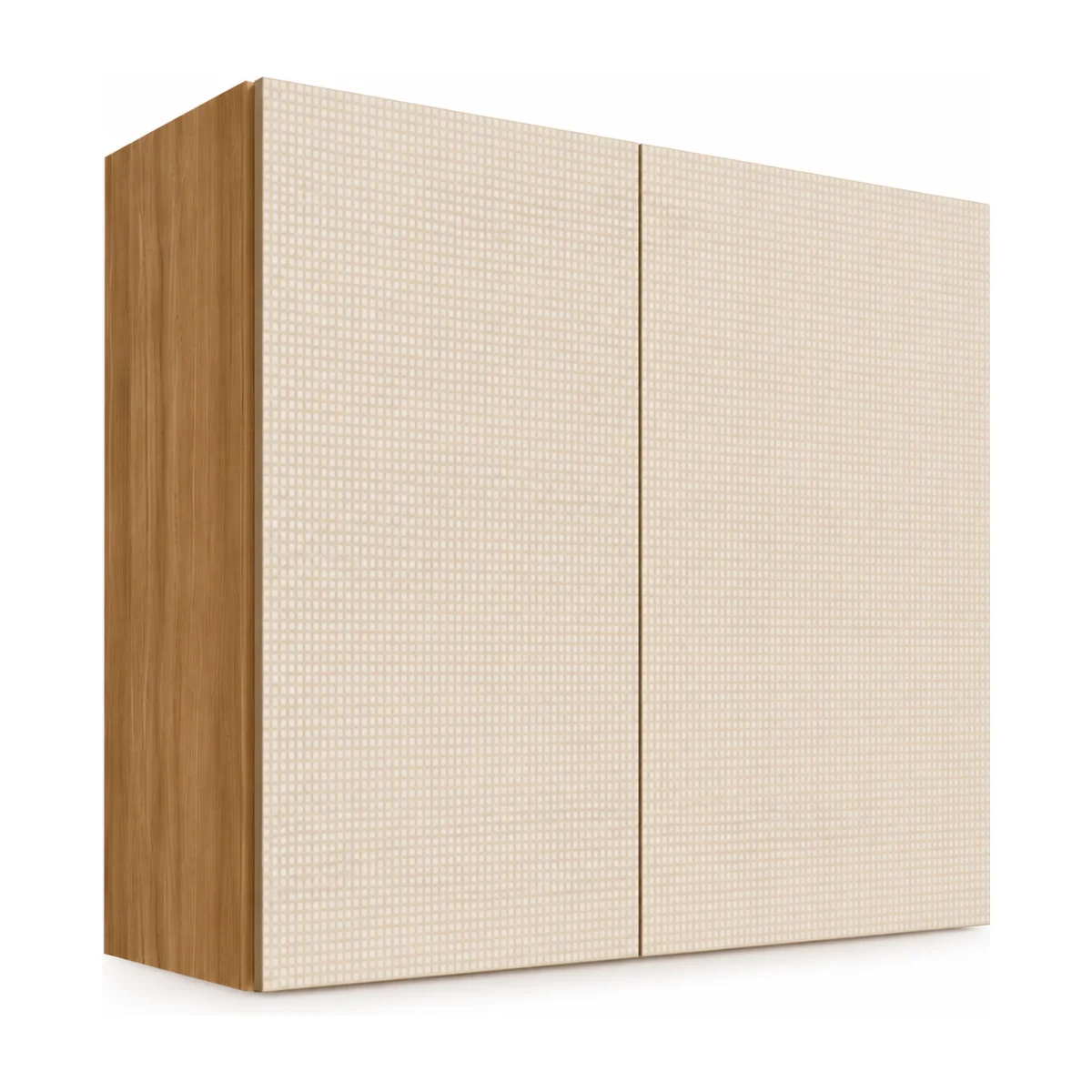 Armário aéreo Kits Paraná Art 80 cm com 2 portas em freijó e soft, foto de catálogo em fundo branco