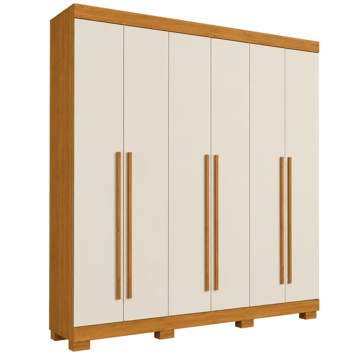 Guarda-roupa Casal ACP Ágata 6 Portas 3 Gavetas com Pés