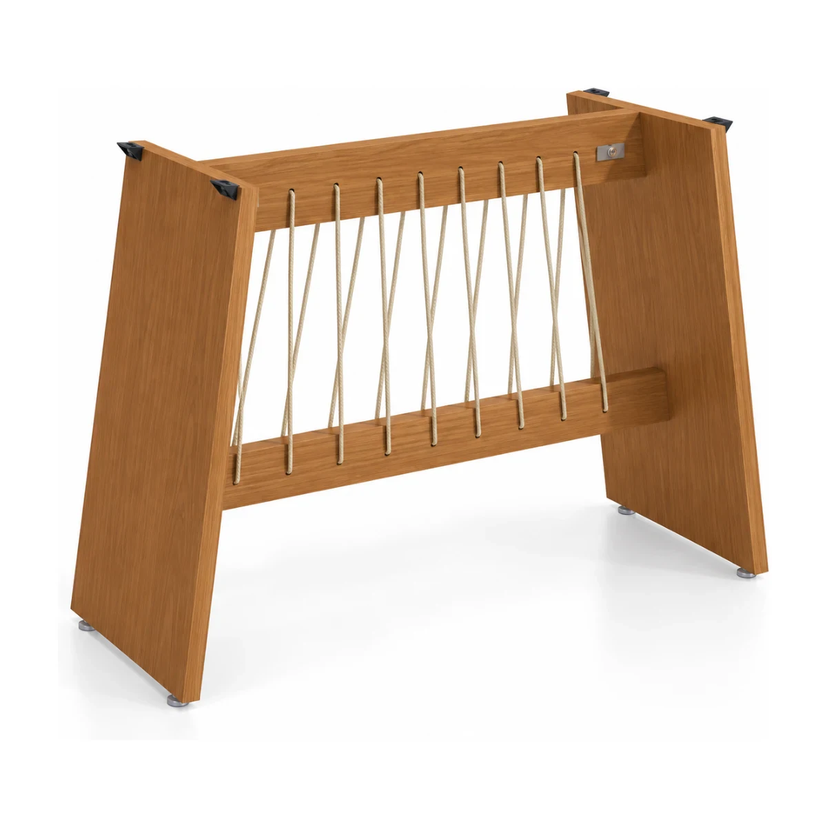 Base de mesa de jantar Kappesberg Damiana BA56 em canela com cordas off white, sem tampo, fundo branco