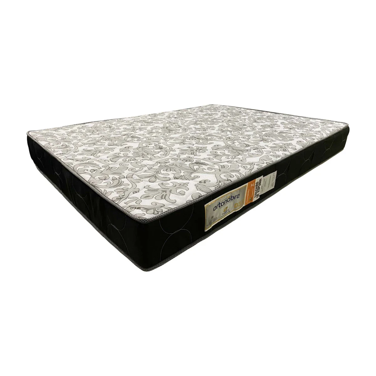 Colchão Ortonobre D33 Bordado Espuma Solteiro 78x188x14 cm, foto de catálogo em fundo branco
