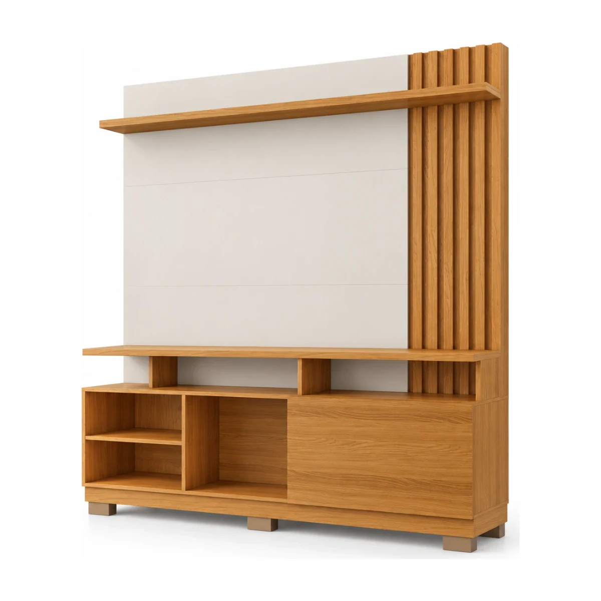 Estante Home HB Móveis Artheo 1,60 m para TV até 55 Cinamomo e Off White, foto de catálogo em fundo branco