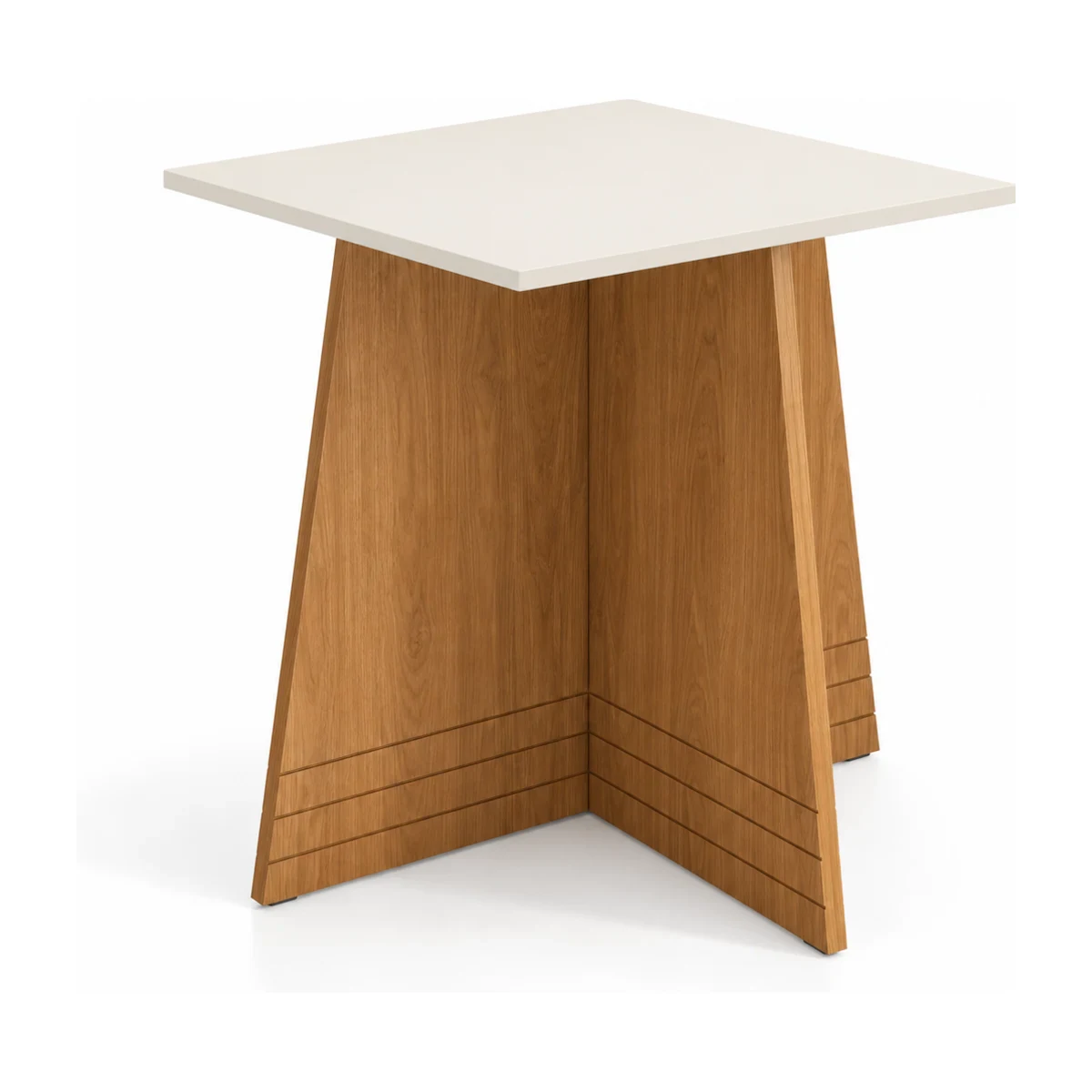 Base de mesa de jantar Kappesberg Lótus BA25 em canela com off white, sem tampo, fundo branco