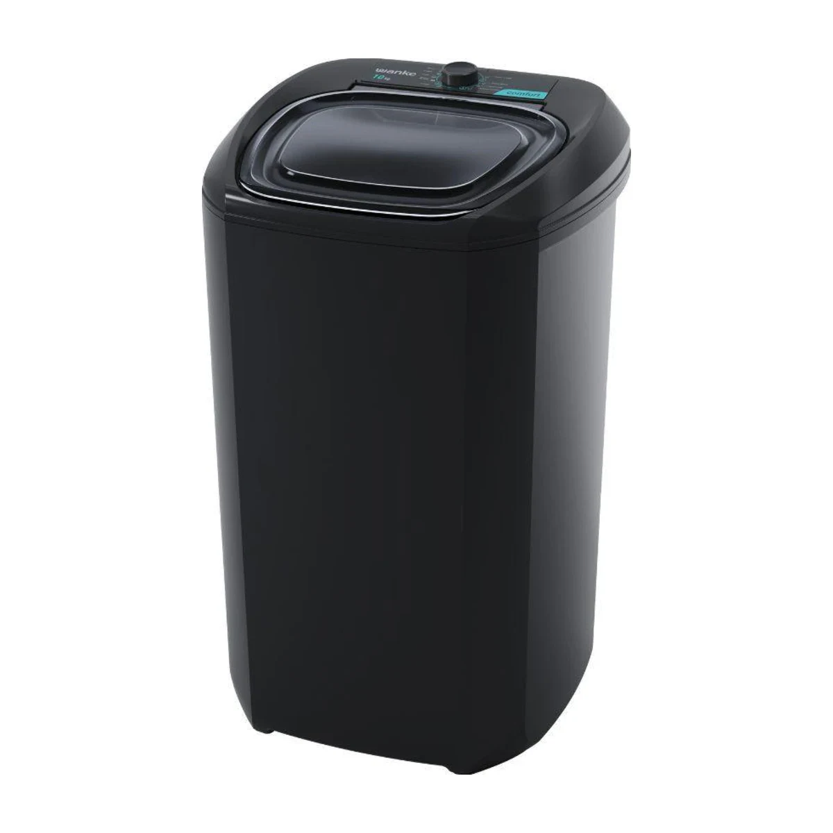 Lavadora de Roupas Wanke New Confort LWBE100T 10 kg Preta 220V, foto de catálogo em fundo branco