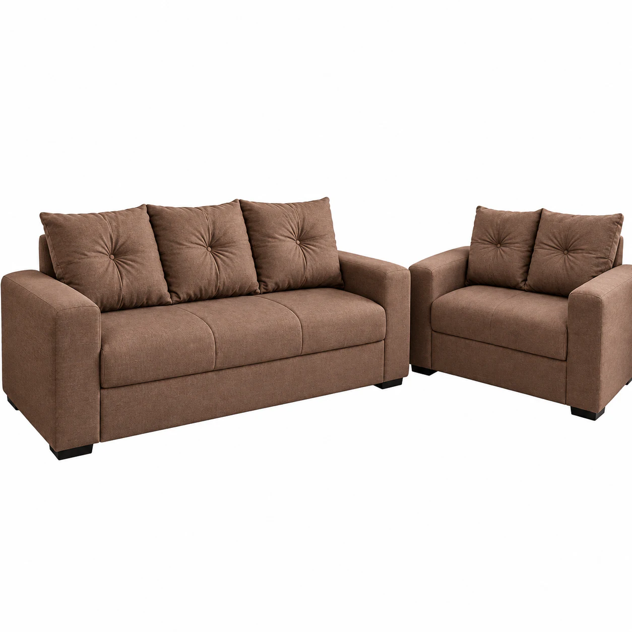 Conjunto de Sofá 2 e 3 Lugares Mari Velutti Castor