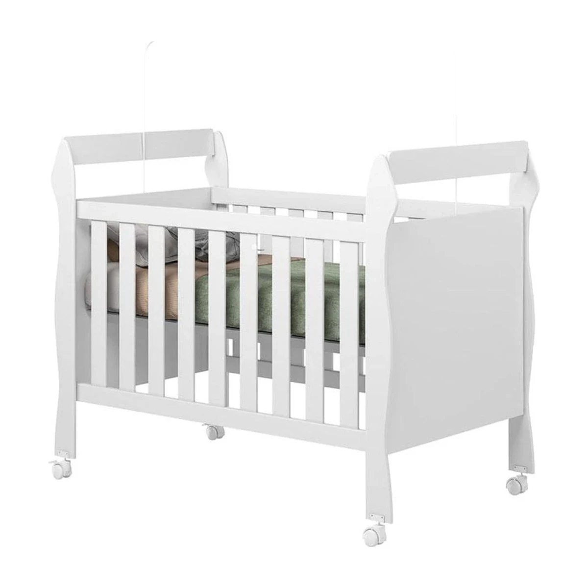 Berço Mini Cama Tigus Baby Soninho Branco, foto de catálogo em fundo branco