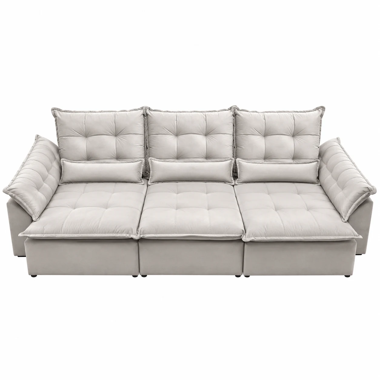 Sofá Miami 2,90 m Velutti Cinza Claro