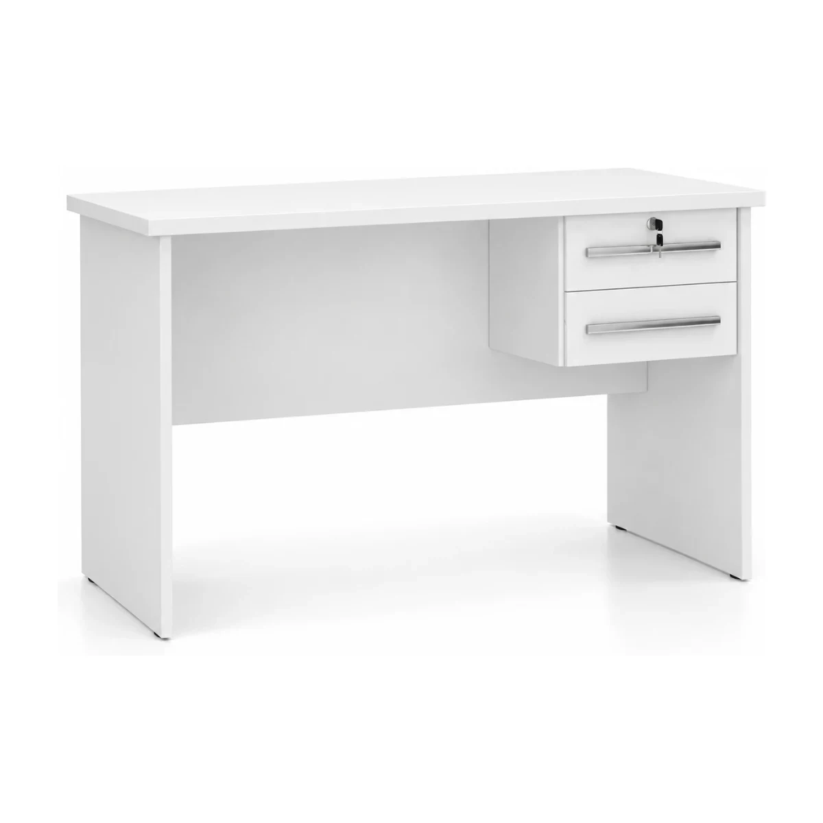 Mesa para computador Valdemóveis Byte 116 cm branca vista de frente em 3/4