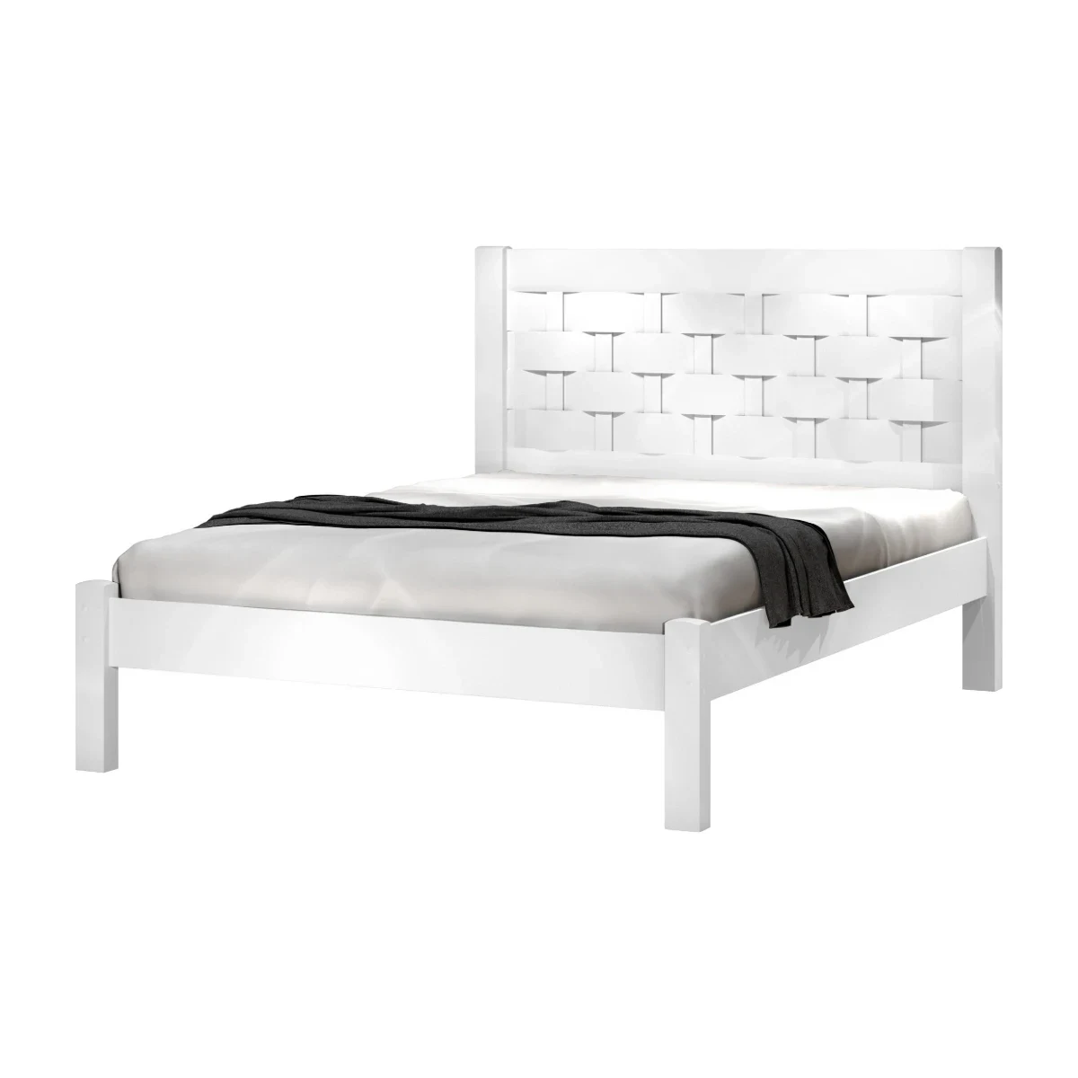 Cama de Casal J&A Móveis Laila Branca 144,5 x 196,5 cm, foto de catálogo em fundo branco
