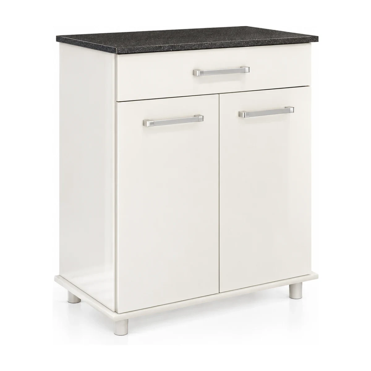 Balcão multiuso Nicioli Isis duplo branco com 2 portas e 1 gaveta, foto de catálogo em fundo branco