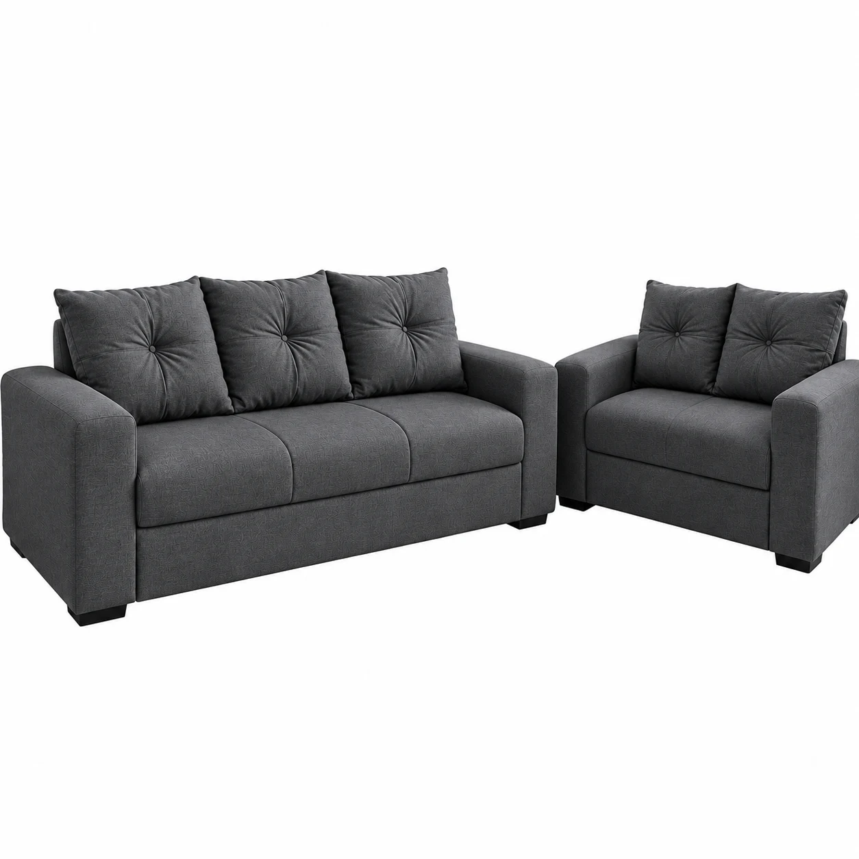 Conjunto de Sofá 2 e 3 Lugares Mari Velutti Chumbo
