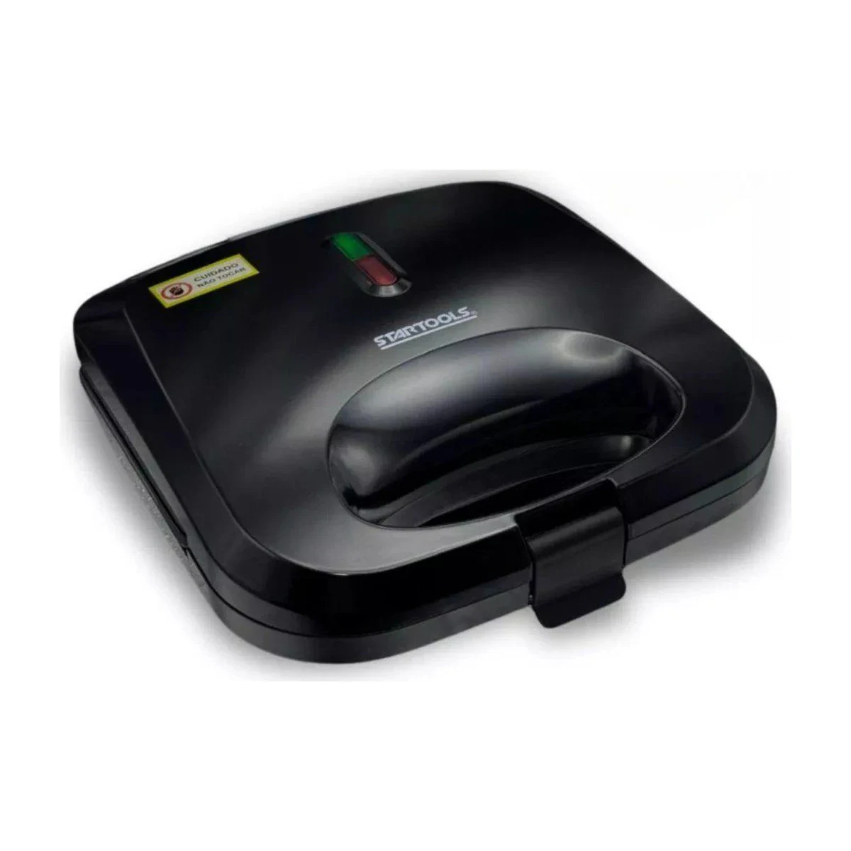 Sanduicheira e Grill Elétrica Startools 2 em 1 750W Preta 220V, foto de catálogo em fundo branco