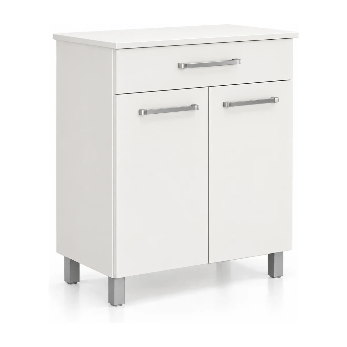 Balcão multiuso Kits Paraná Diamante 60 cm branco com 2 portas e 1 gaveta, foto de catálogo em fundo branco