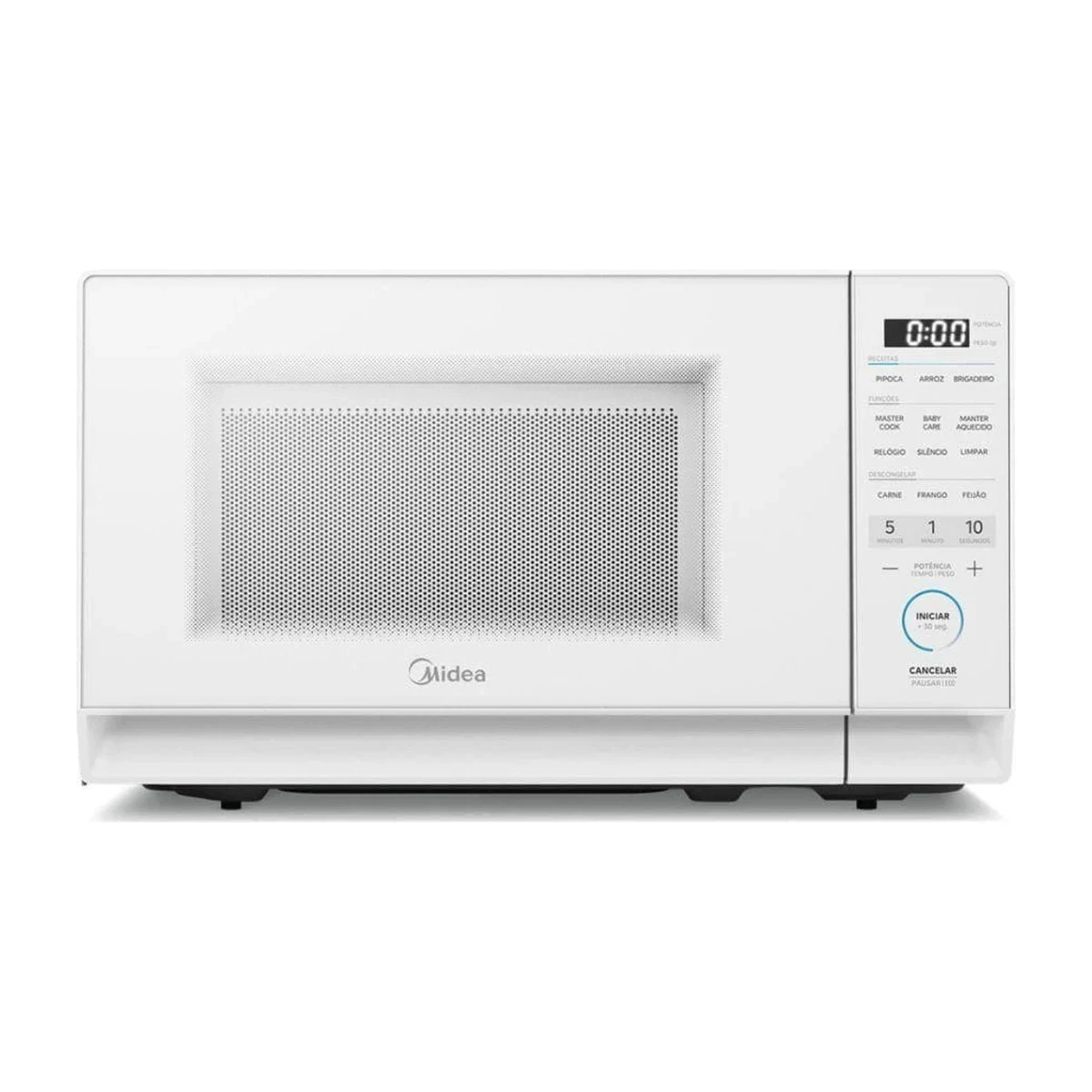 Micro-ondas Midea MasterCook 20 Litros Branco 220V, foto de catálogo em fundo branco