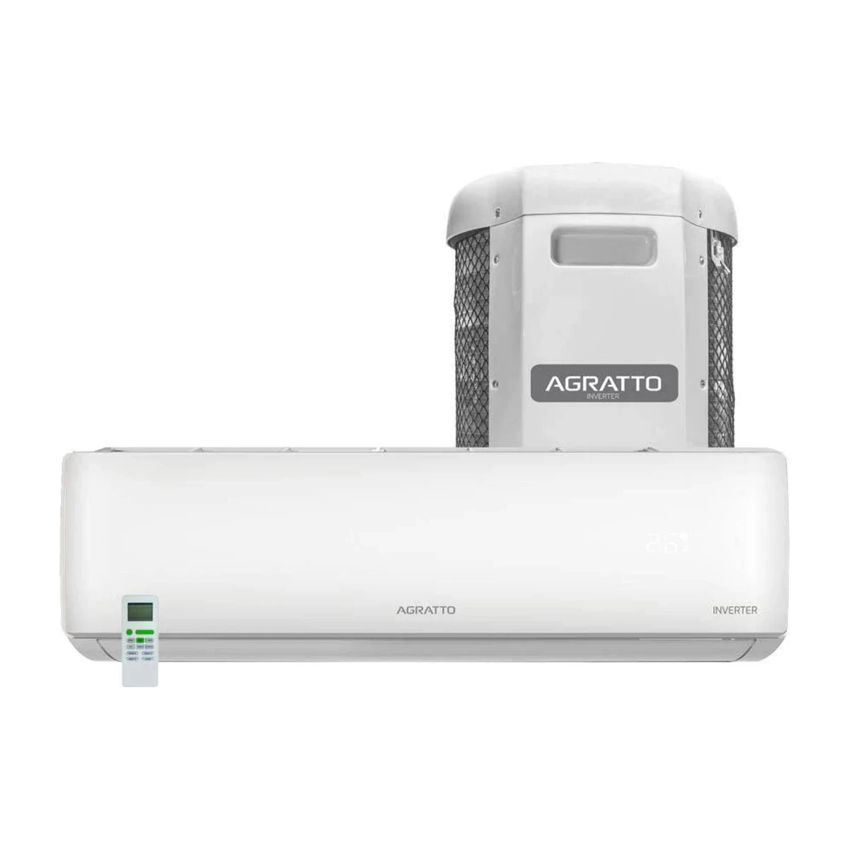 Ar-condicionado Split Hi Wall Agratto Zen Top Inverter 24000 BTUs Frio 220V, foto de catálogo em fundo branco