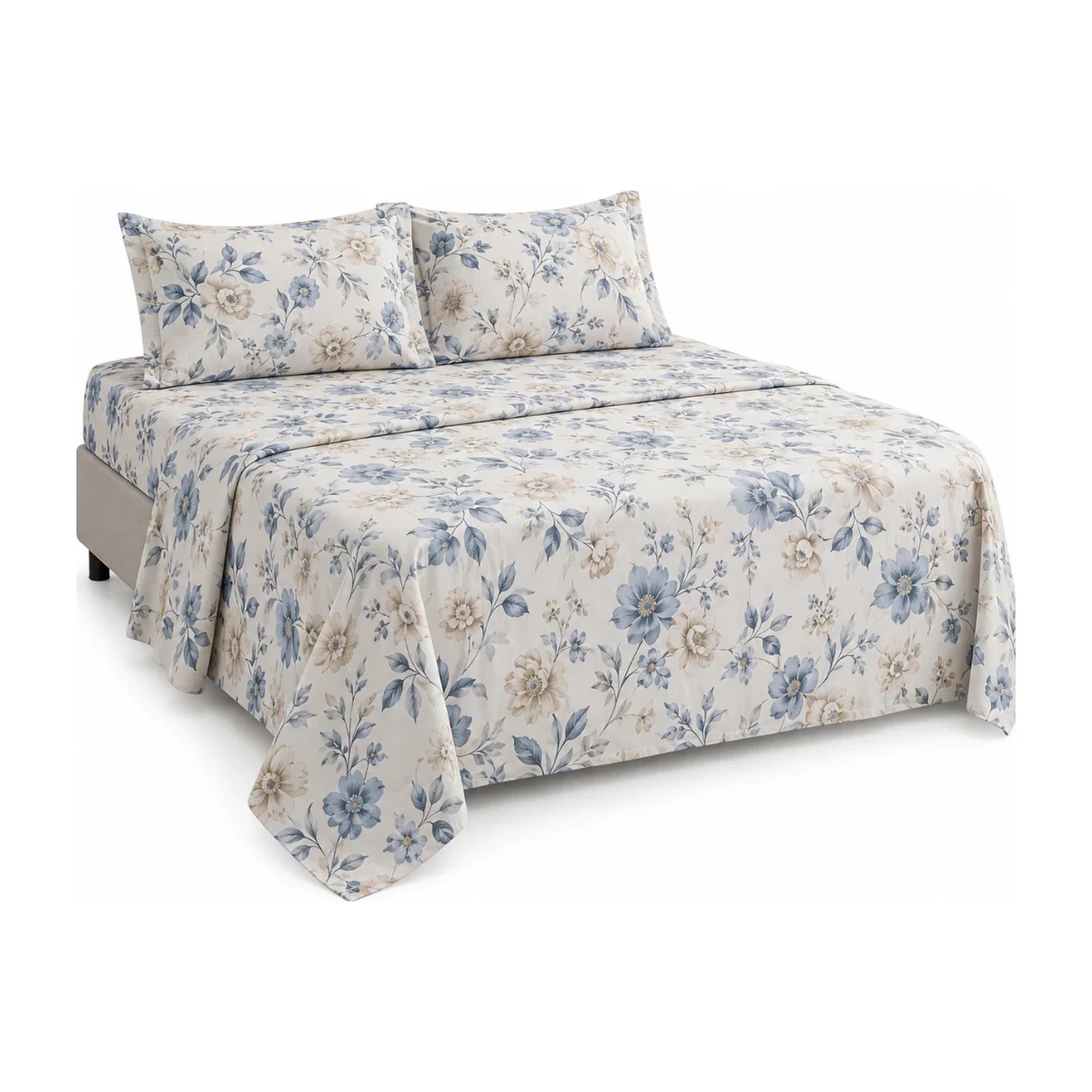 Jogo de cama casal estampado Premium Plus 100% algodão 3 peças