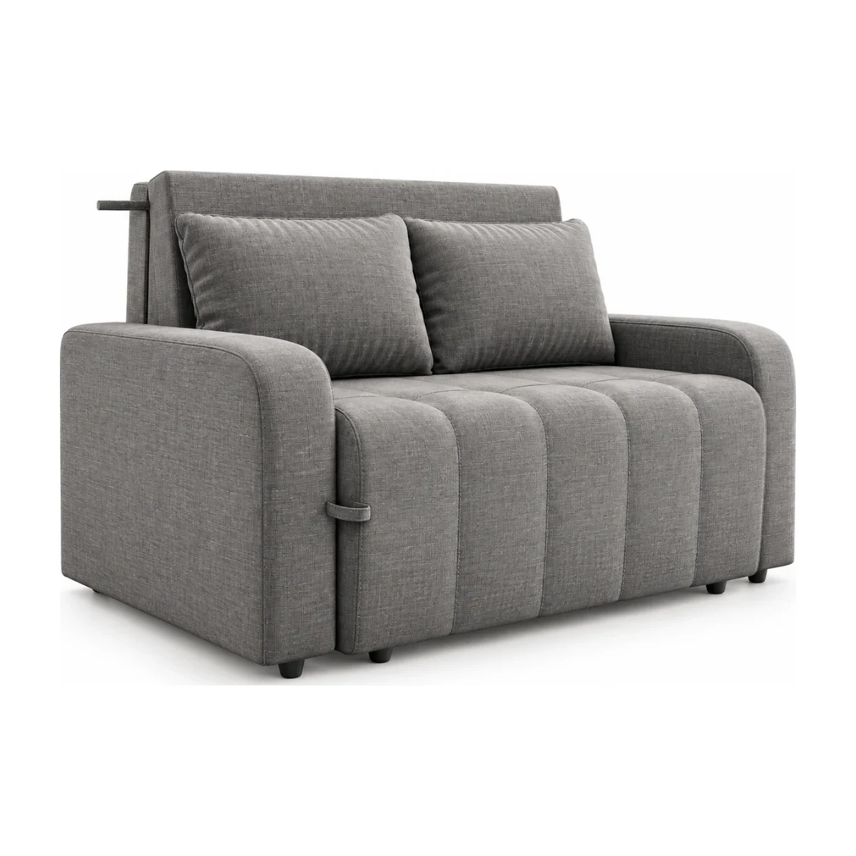 Sofá-cama Matrix Amora New 138 cm linho cinza visto de frente em 3/4