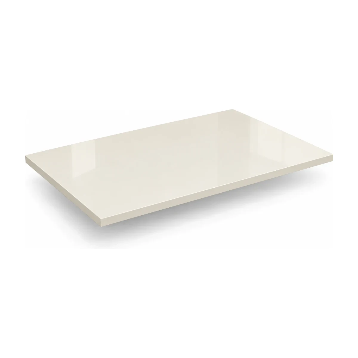 Tampo retangular Kappesberg 120 x 80 cm com vidro off white, fundo branco